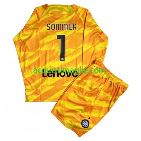 Divisa di Calcio Inter Milan Sommer 1 Portiere Bambino Prima 2023/2024 Manica Lunga